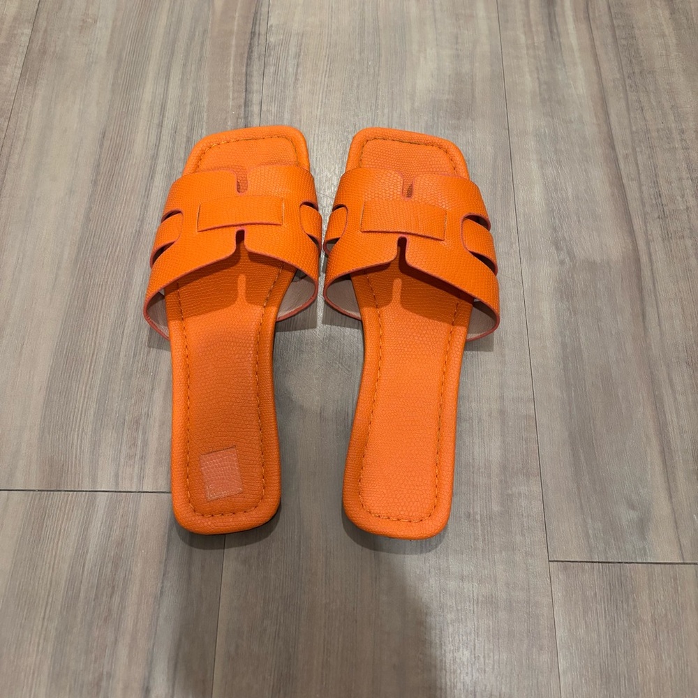 Orange Slide Sandals